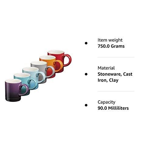 Rainbow Stoneware Espresso Cup Set (6-pack)
