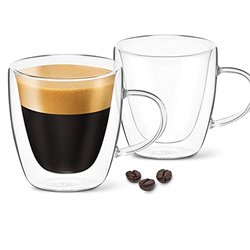 DLux Double Wall Espresso Glass Cups, Set of 2