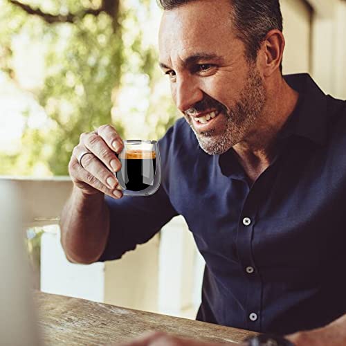 Double Walled Espresso Glass Cups Set