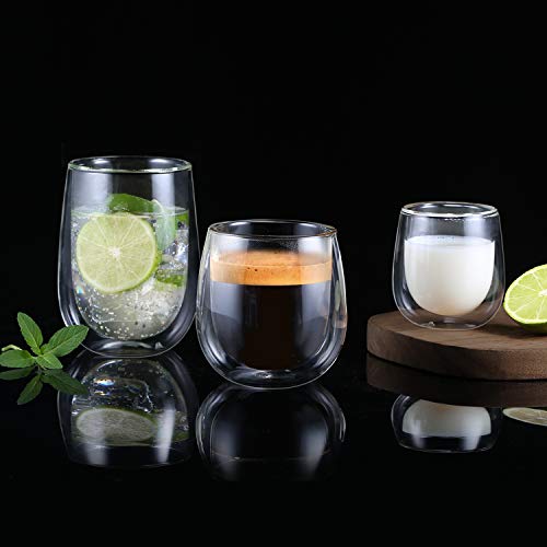 Double Walled Espresso Glass Cups Set