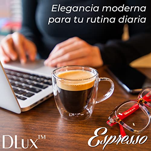 DLux Double Wall Espresso Glass Cups, Set of 2