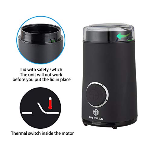DR MILLS Electric Spice & Coffee Grinder (Black)