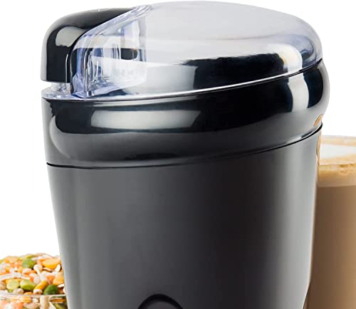 Electric Coffee Grinder with Cleaning Brush – Black