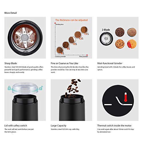 DR MILLS Electric Spice & Coffee Grinder (Black)