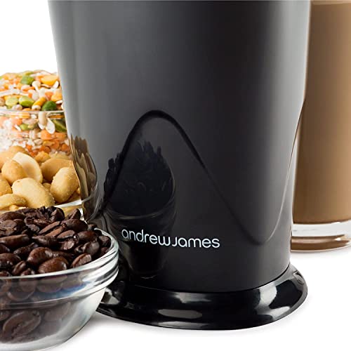 Electric Coffee Grinder with Cleaning Brush – Black