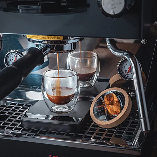 Espresso Mirror with Wooden Base for Cafe Machine