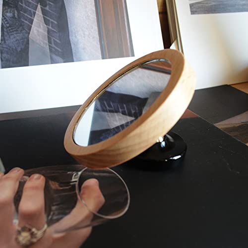 Espresso Mirror with Wooden Base for Cafe Machine