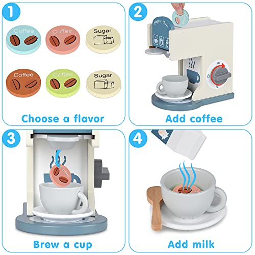 Wooden Espresso Machine Toy for Kids