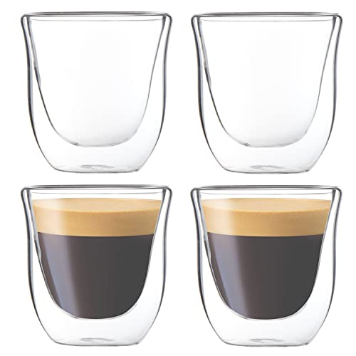 4 Pack Double Wall Espresso/Glass Coffee Cups