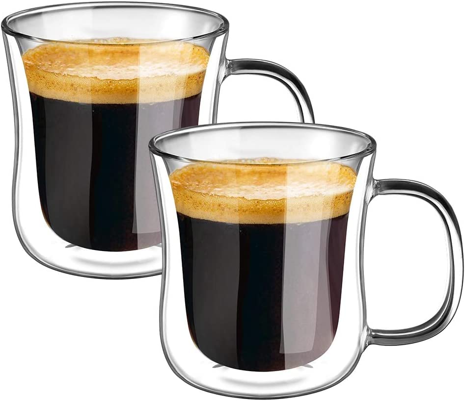 Set of 2 ecooe Double Walled Glass Cups