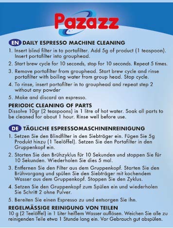 PAZAZZ Espresso Machine Cleaning Powder
