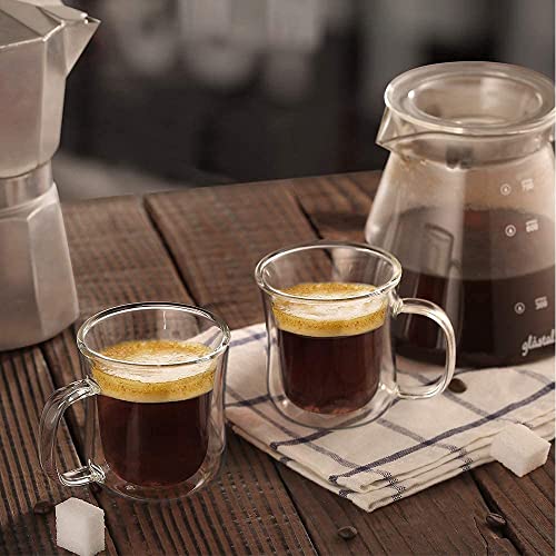 Set of 2 ecooe Double Walled Glass Cups