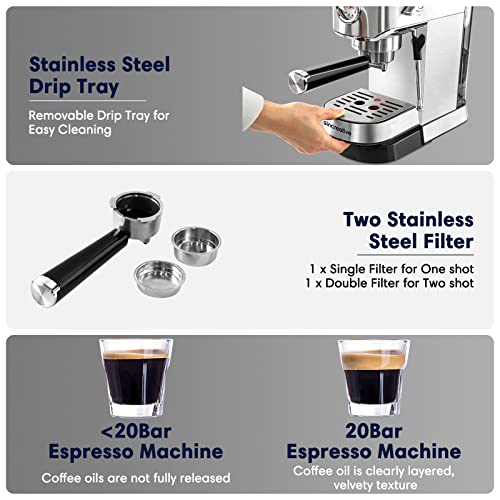 20 Bar Espresso Machine with Milk Frother