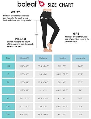 Fleece Lined Leggings By Baleaf - Women's Black Fleece Leggings For Winter