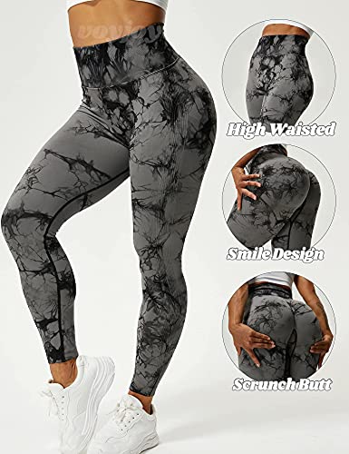 Tie Dye High Waist Leggings By Voyjoy With Scrunch Butt Lift