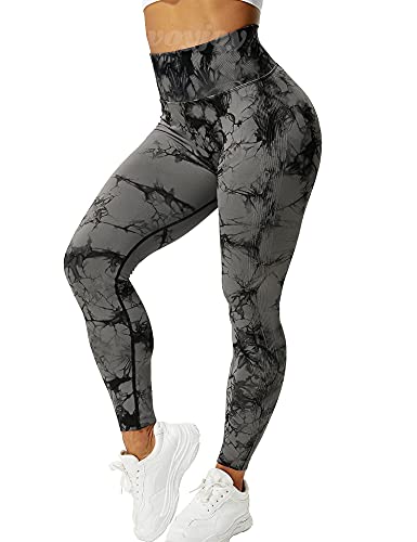 Tie Dye High Waist Leggings By Voyjoy With Scrunch Butt Lift