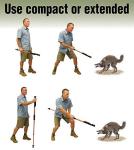 Adjustable Walking Stick with Stun Device & Flashlight