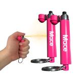 KeyGuard Mini Pepper Spray, Pink, 2-Pack – Powerful Self Defense Keychain