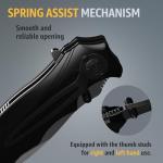 Tactical Knife with Glass Breaker - Pocket Clip - Black