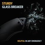 Tactical Knife with Glass Breaker - Pocket Clip - Black