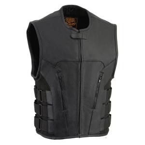 Men's Black SWAT Style Motorcycle Vest