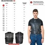 Men's Black Bulletproof Style Leather Biker Vest