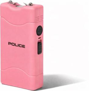 Pink Mini Rechargeable Police Stun Gun with Flashlight