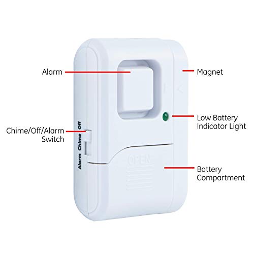 4 Pack GE Personal Security Window and Door Alarm