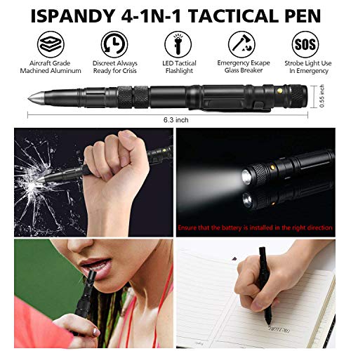 Self-Defense Tactical Pen Set: Flashlight, Glass Breaker, Whistle