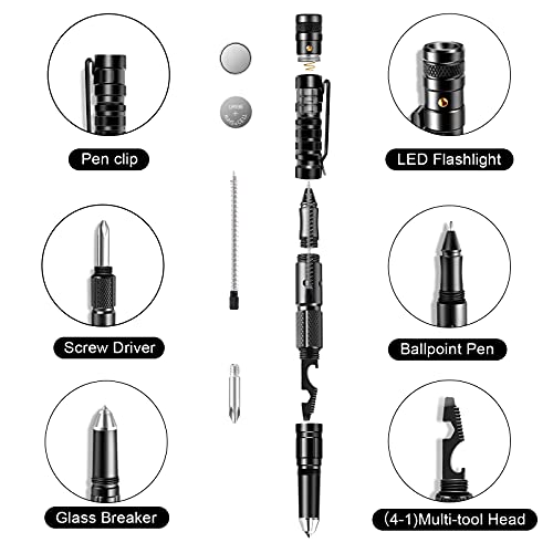 Tactical Pen with LED Flashlight - Cool Gift Idea