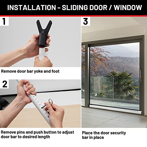 2-Pack Heavy Duty Door Security Bar