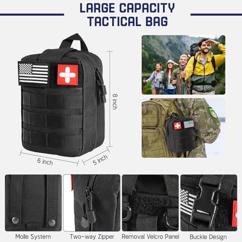 149Pcs Survival Gear First Aid Kit, Essential Camping