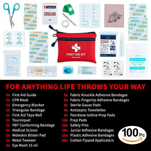Compact First Aid Kit for Sports, Outdoors & Travel