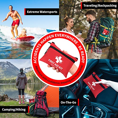 Compact First Aid Kit for Sports, Outdoors & Travel