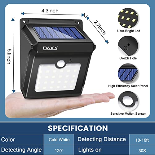BAXIA TECHNOLOGY Solar Outdoor Lights - Wireless Security