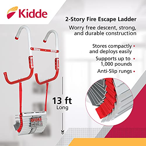 Kidde 2-Story Fire Escape Rope Ladder, 13ft