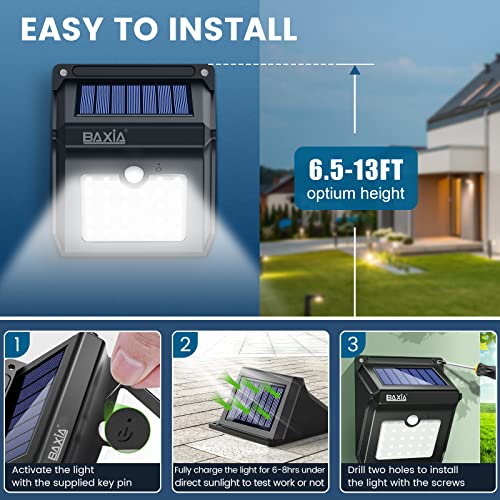 BAXIA TECHNOLOGY Solar Outdoor Lights - Wireless Security