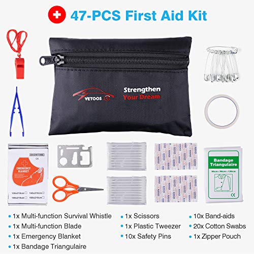 Roadside Emergency Kit with Jumper Cables and Survival Shovel