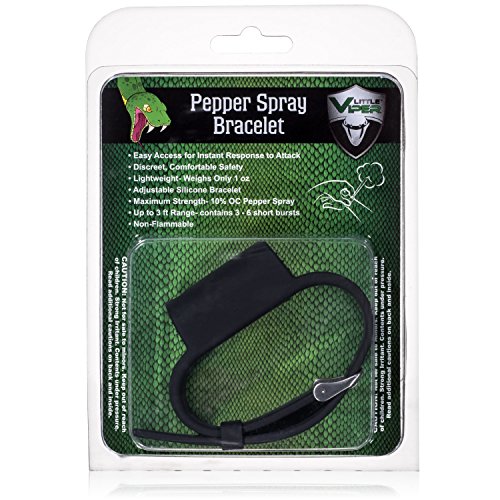 Black Silicone Viper Bracelet: Lightweight Pepper Spray