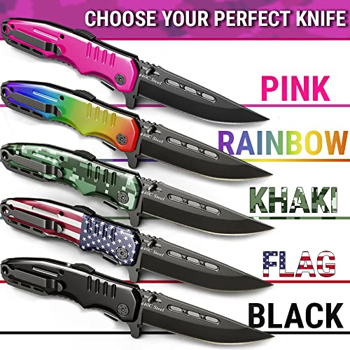 Pink Spring Assisted Knife - Self Defense Gear