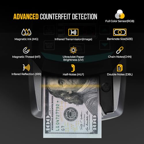 KOLIBRI KCD-2000 Counterfeit Bill Detector | All-Orientation Fake Money Counter