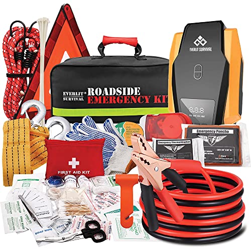 Everlit Survival Car Emergency Kit with 12ft Jumper Cable