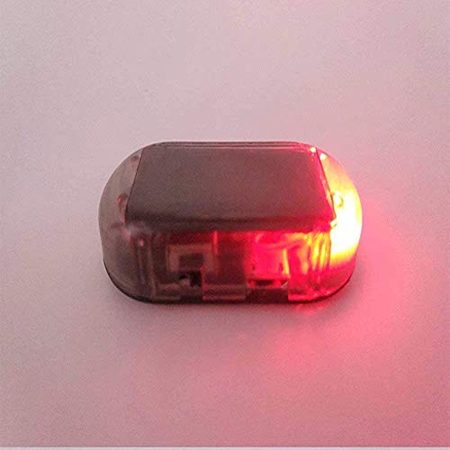 Car Solar Power Simulated Alarm Warning LED Flashing Light (Blue + Red)