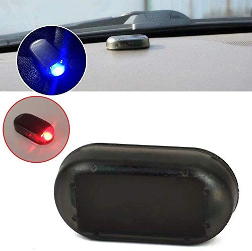 Car Solar Power Simulated Alarm Warning LED Flashing Light (Blue + Red)