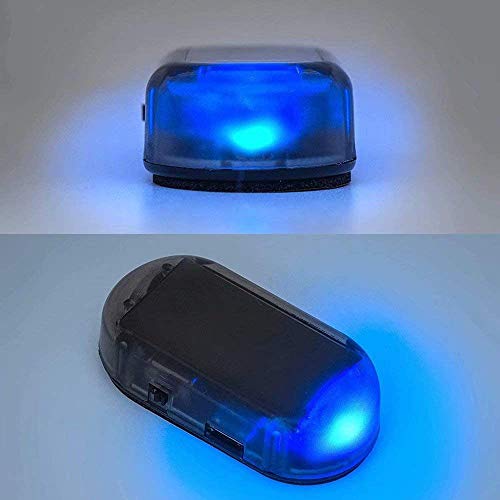 Car Solar Power Simulated Alarm Warning LED Flashing Light (Blue + Red)