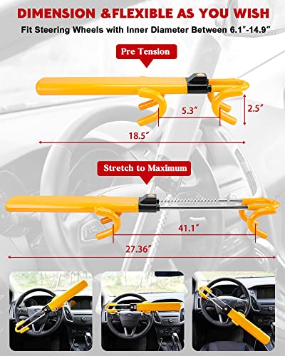 Tevlaphee Steering Wheel Lock - Ultimate Car Security