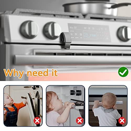 EUDEMON Oven Front Lock, Childproof & Heat-Resistant - Black