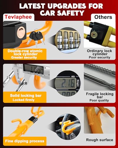 Tevlaphee Steering Wheel Lock - Ultimate Car Security