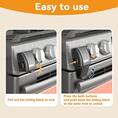 EUDEMON Oven Front Lock, Childproof & Heat-Resistant - Black