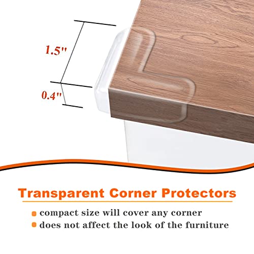 12 Pack Clear L-Shaped Corner Protectors for Baby Furniture